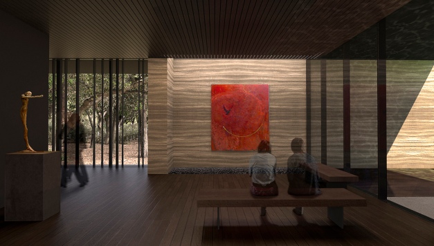 Stanford's new contemplation site on campus features paintings of Nathan Oliveira.
